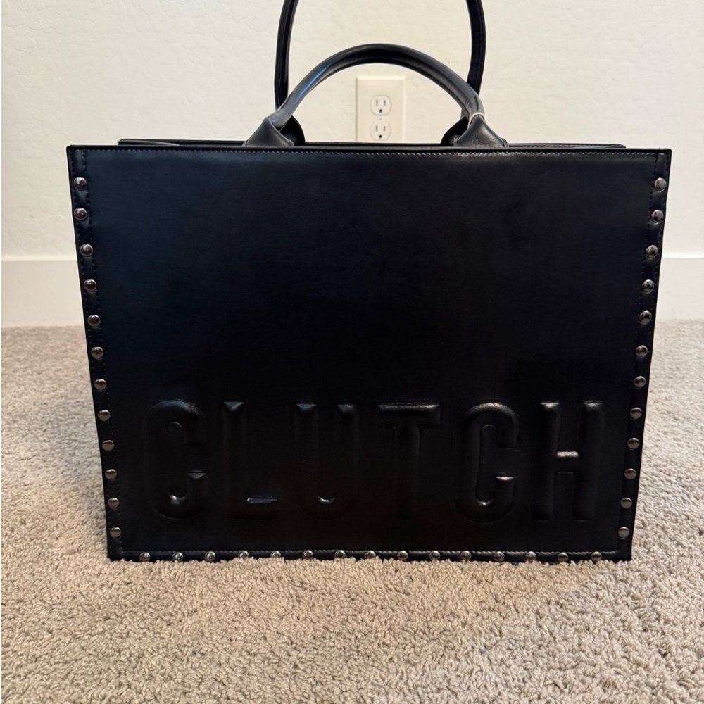 Black Studded Clutch Bag